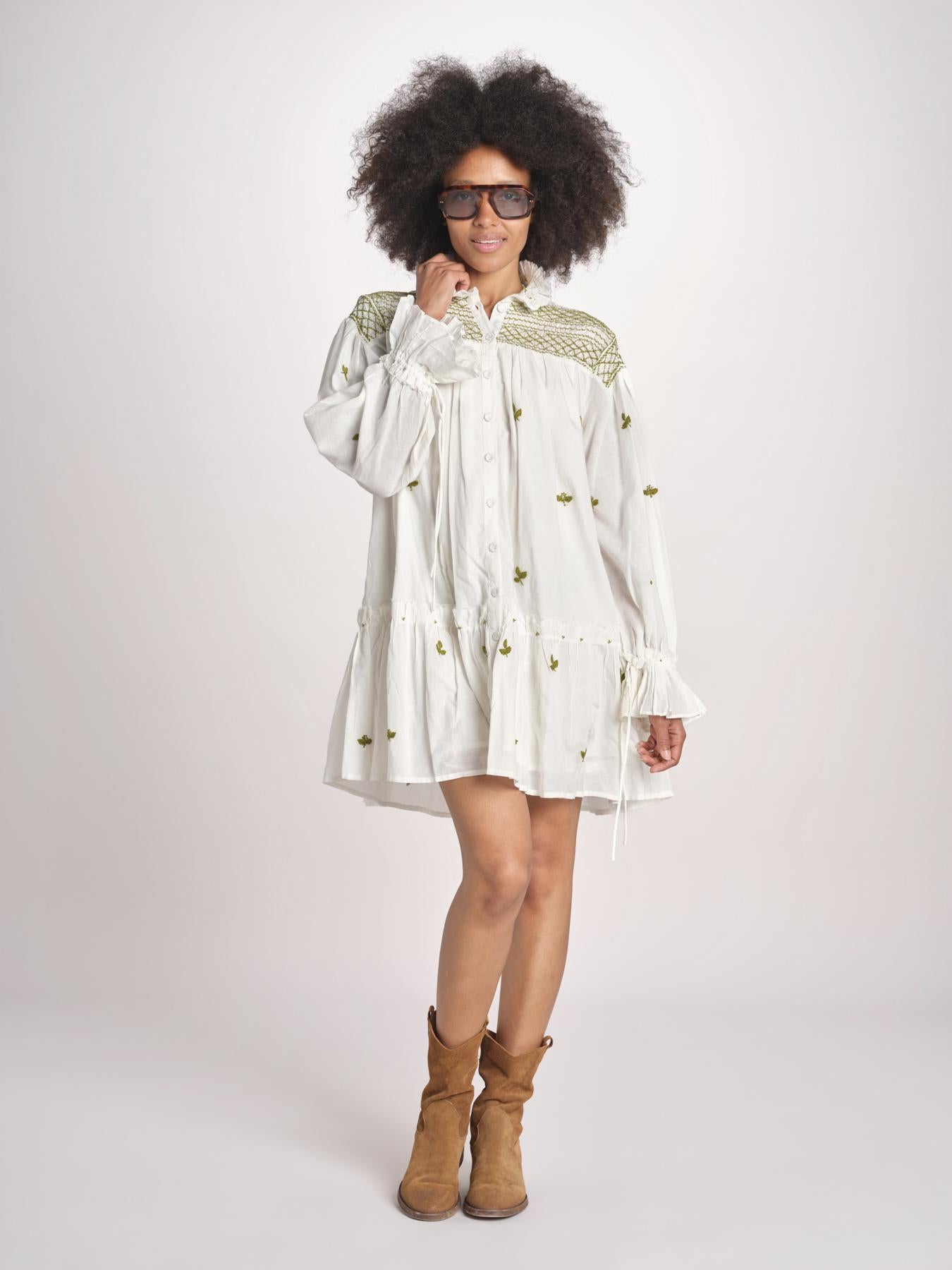 miniabito manica lunga NOUVEAU DRESS PAPYRUS.CALLA GREEN scarlett poppies 