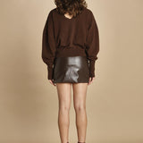 maglia scollata con scollo a v 32012-351 MORO 69 federica tosi 