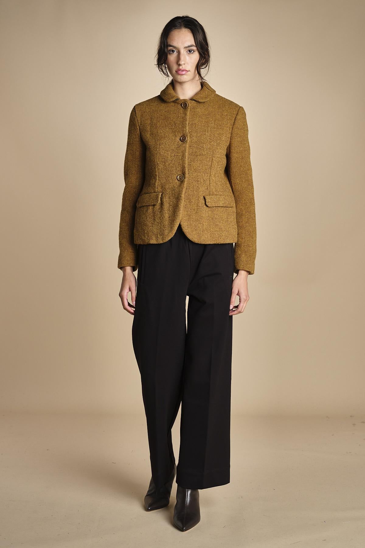 pantalone con elastico in punto milano PENSIL BLACK true avenue 