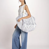 borsa grande SHQ-26E18 213 WHITE SILVER le daf 