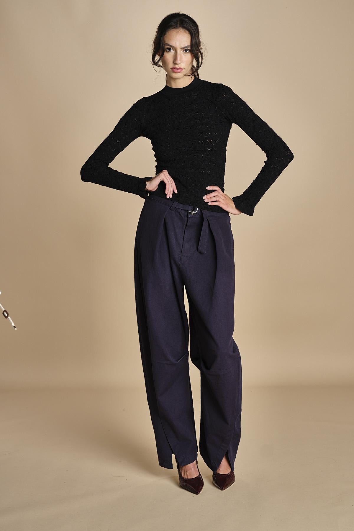 maglia girocollo jaquard RUBY 118 BLACK sea ny 