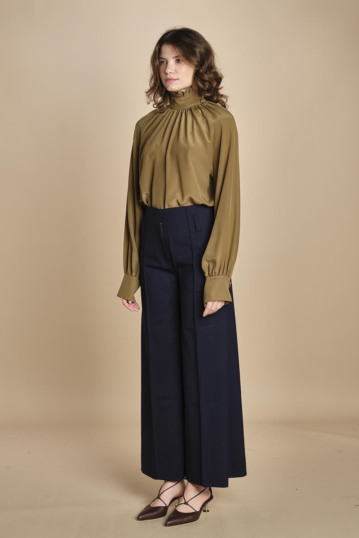 pantalone over con nervature in gabardine ORIANA 540339 15 quelledue 