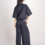 pantalone in cotone con pines PETRA PE99 NAVY nine in the morning 