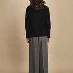 cardigan collo a scialle D251016S 4032 NERO milaura 