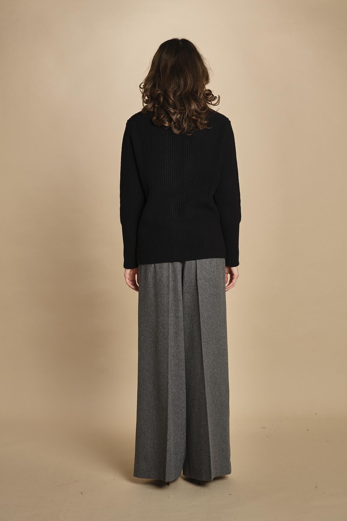 cardigan collo a scialle D251016S 4032 NERO milaura 