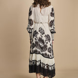 abito lungo con stampa a fiori FLORA ARABESQUE 339998 CREAM farm rio 
