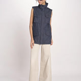 gilet sahariana in denim 1306 01998 DENIM SCURO aspesi 