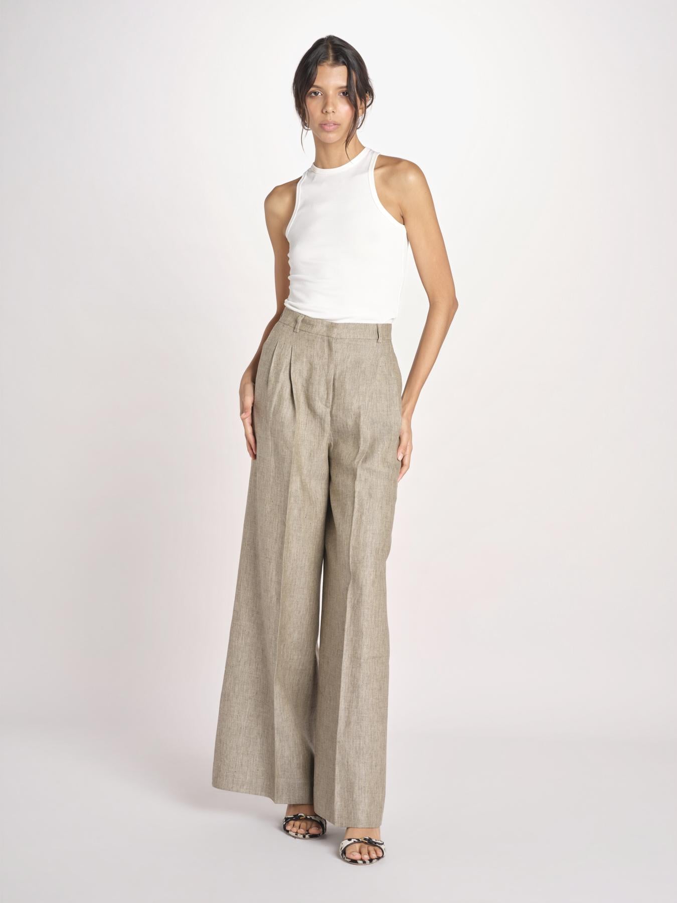 pantalone con due pinces MONIQUE 689 503 26 MORO quelledue 
