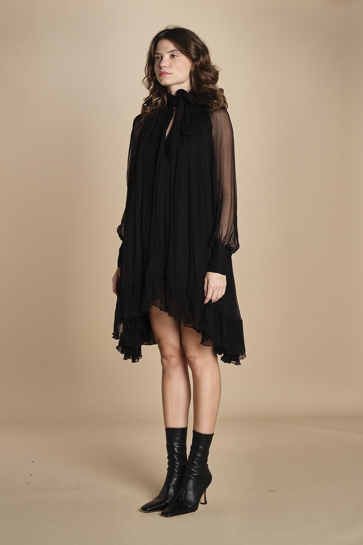 DOLLY MINIABITO IN VOILLE DOLLY BLACK mes demoiselles 
