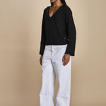 maglia con scollo a v e manica a campana by milaura. D2500894 872 NERO milaura 