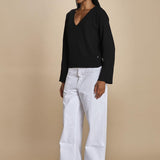 maglia con scollo a v e manica a campana by milaura. D2500894 872 NERO milaura 
