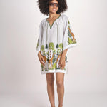 mini abito con giraffe BE25310 WHITE MULTI benaras soleil 