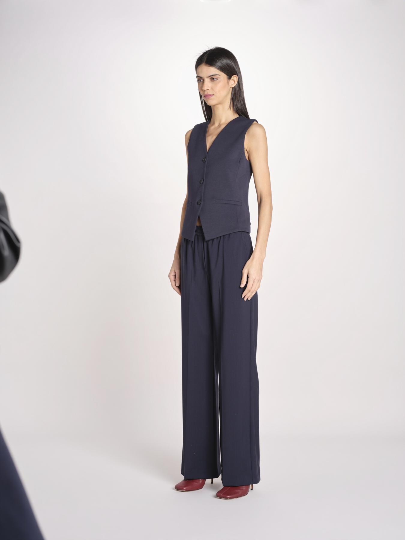 Gilet scollo a V in jersey double di cotone POGGIO 2615911021600 002 BLU weekend maxmara 