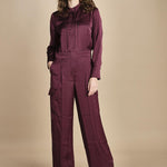 tuta in raso con zip CARMY PRUNE ba&sh 