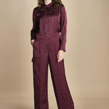 tuta in raso con zip CARMY PRUNE ba&sh 