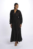 IBIZA maxi dress with neckline and long sleeves