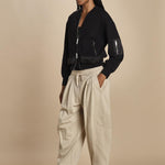 pantalone in felpa con pinces CURVED WIDE LEG 51321UFT CO310 CONCRETE phillip lim 