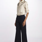 Pantalone MELODY D cropped cotone tinto capo MELODYD408801 80 quelledue 