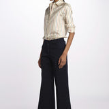 Pantalone MELODY D cropped cotone tinto capo MELODYD408801 80 quelledue 