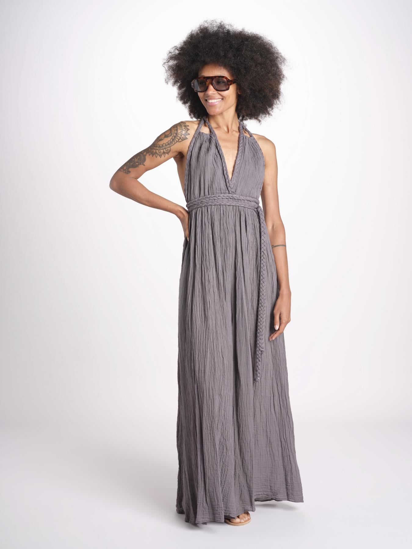 tuta con treccia ESTIA TONE GREY christianzen 