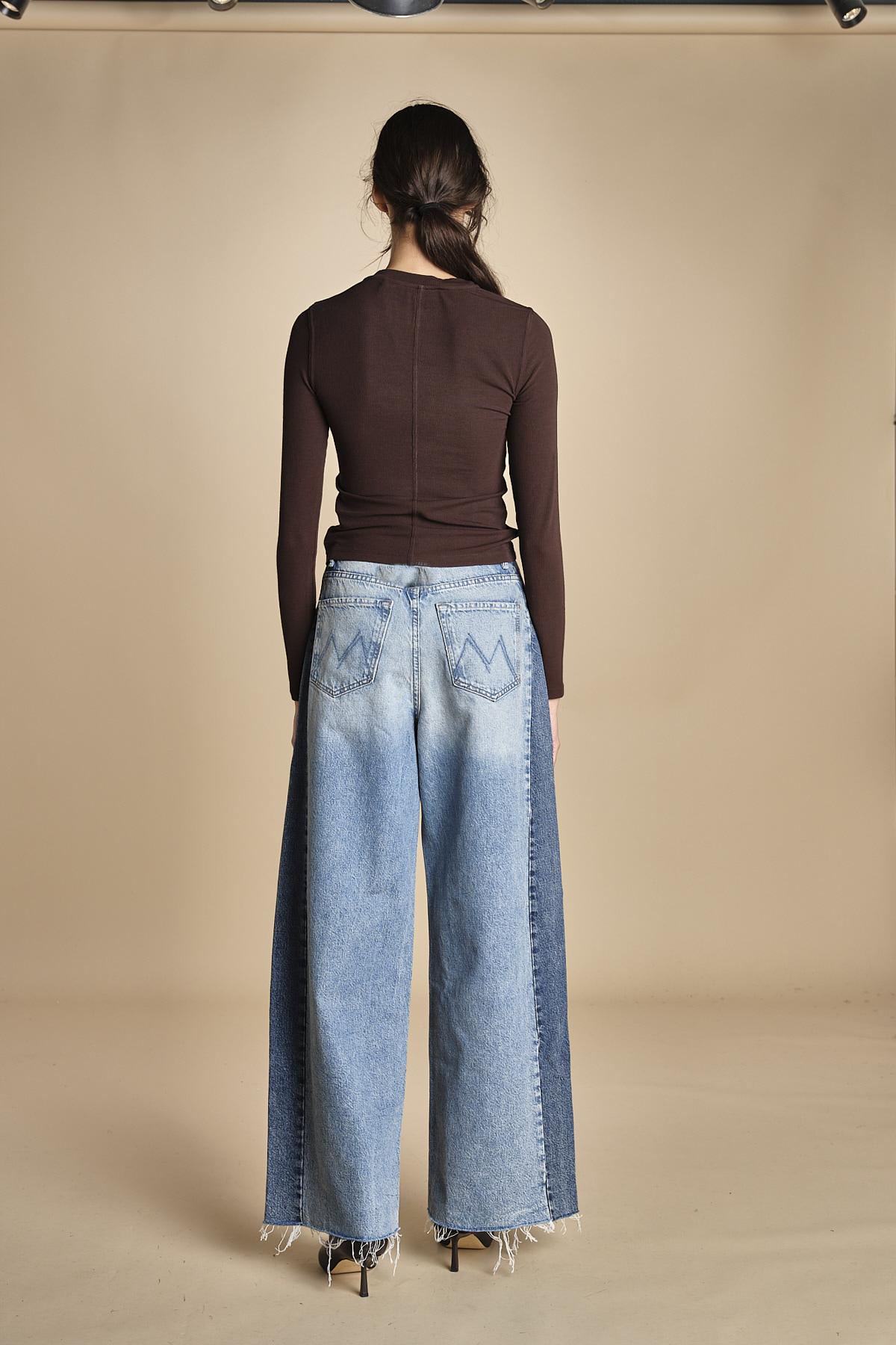THE PIPE DREAM BUTTON SNEAK FRAY denim ciliegie chiaro 11316 1085 mother 