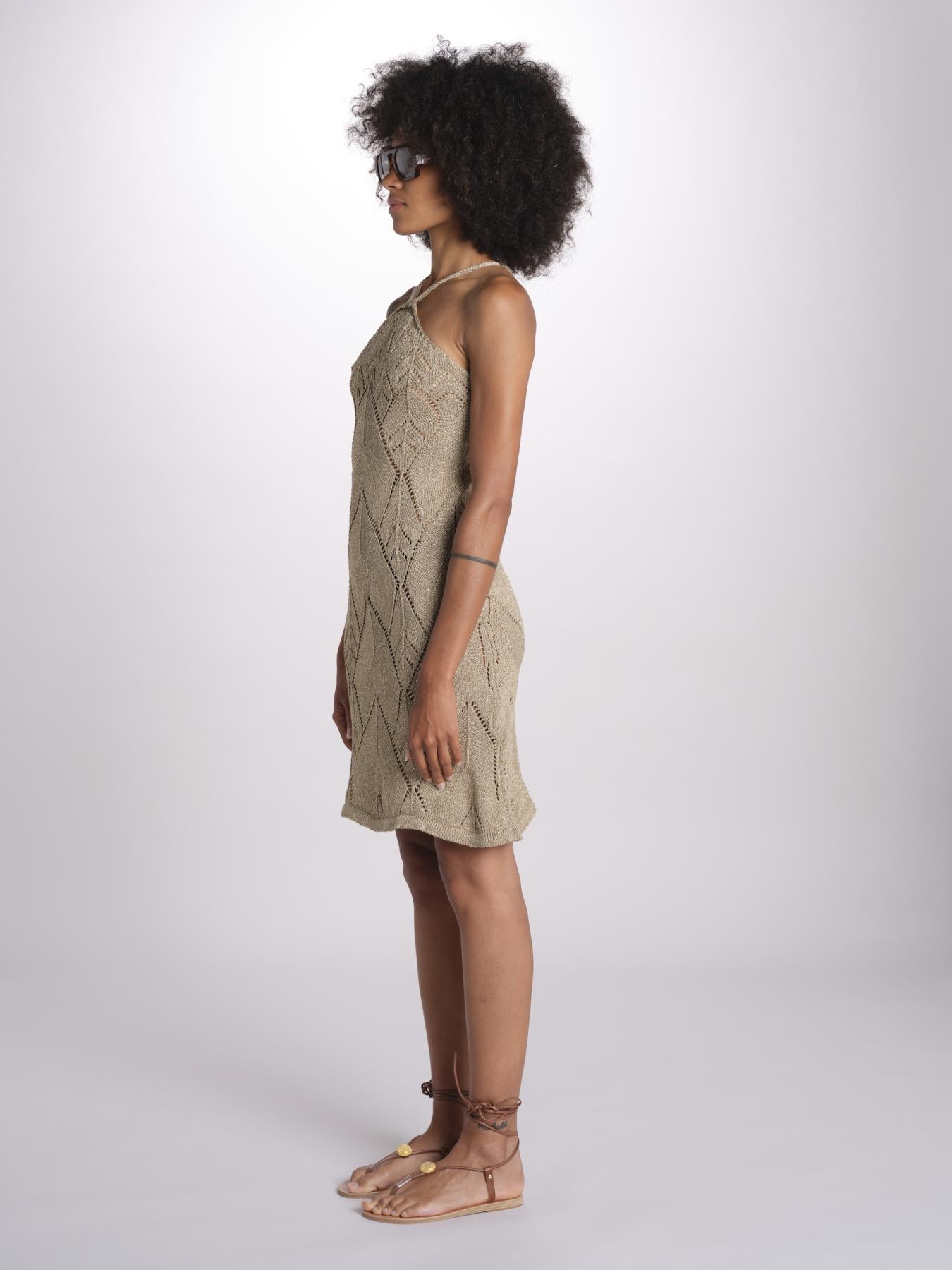 abito lungo in crochet 2610 GOLD nima 