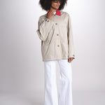 giacca sahariana con colletto in contrasto 16V525CO574 P150 BEIGE ines de la fressange 