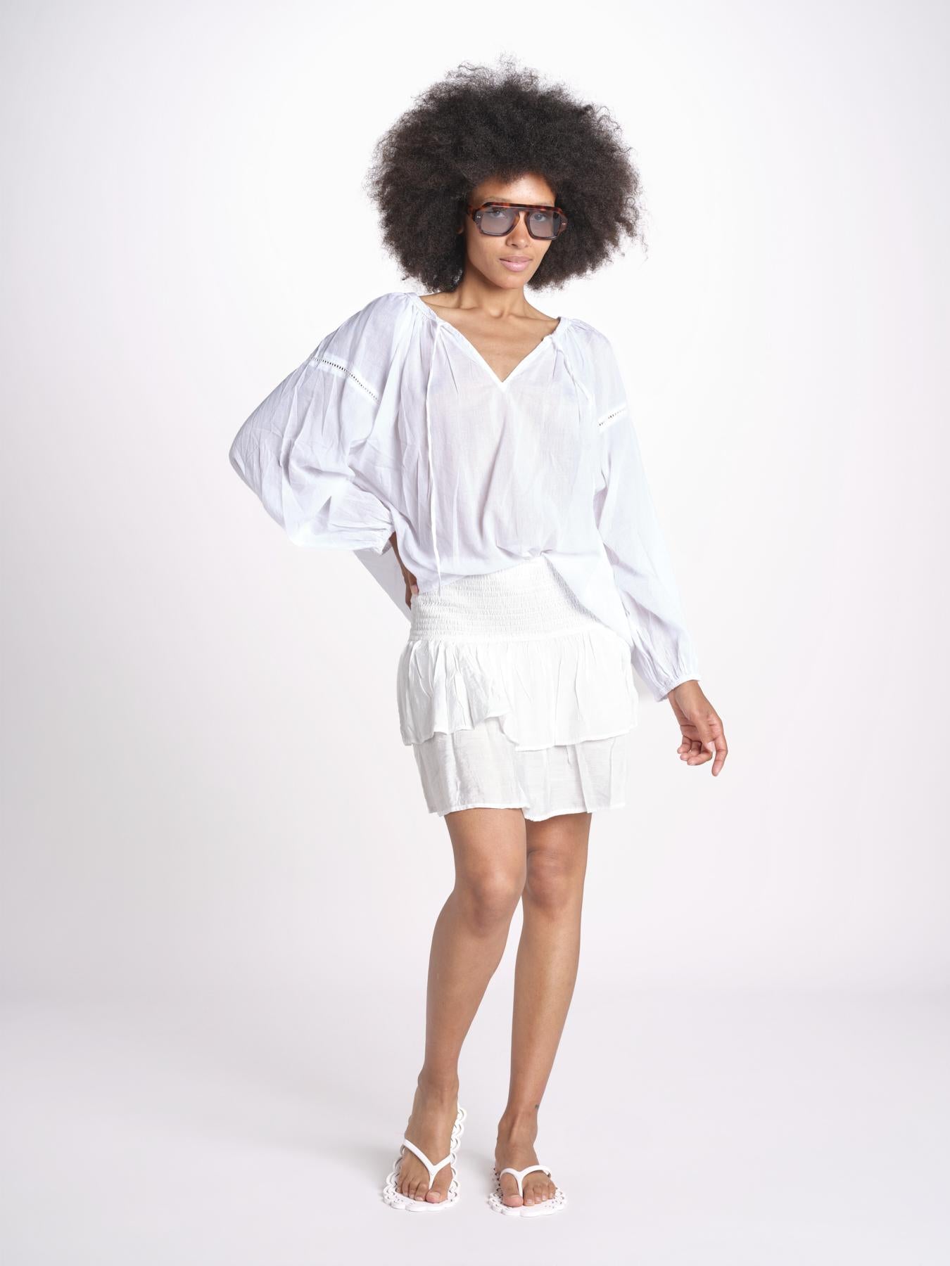 camicia voille nervature ALEXANBLATU BLANC laraethnics 
