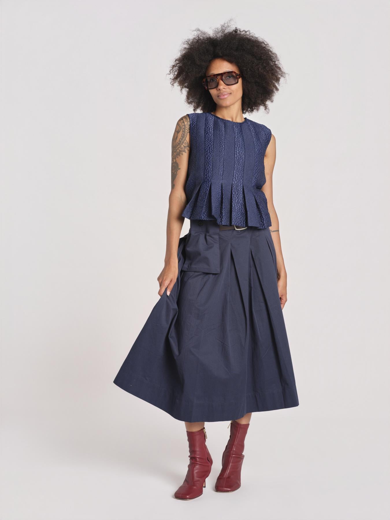 gonna con cucitura ANDREA SKIRT 002 NAVY sea ny 