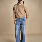 maglia girocollo con rombi CORNELIA CAMMELLO tenne' 