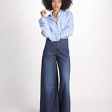 pantalone 4 tasche in misto lino SERENA XJB04 904 DENIM ps don't forget me 