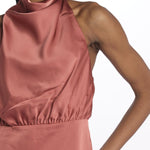 Abito SOLANGE midi scollo dietro 12248047 TERRACOTTA malina 