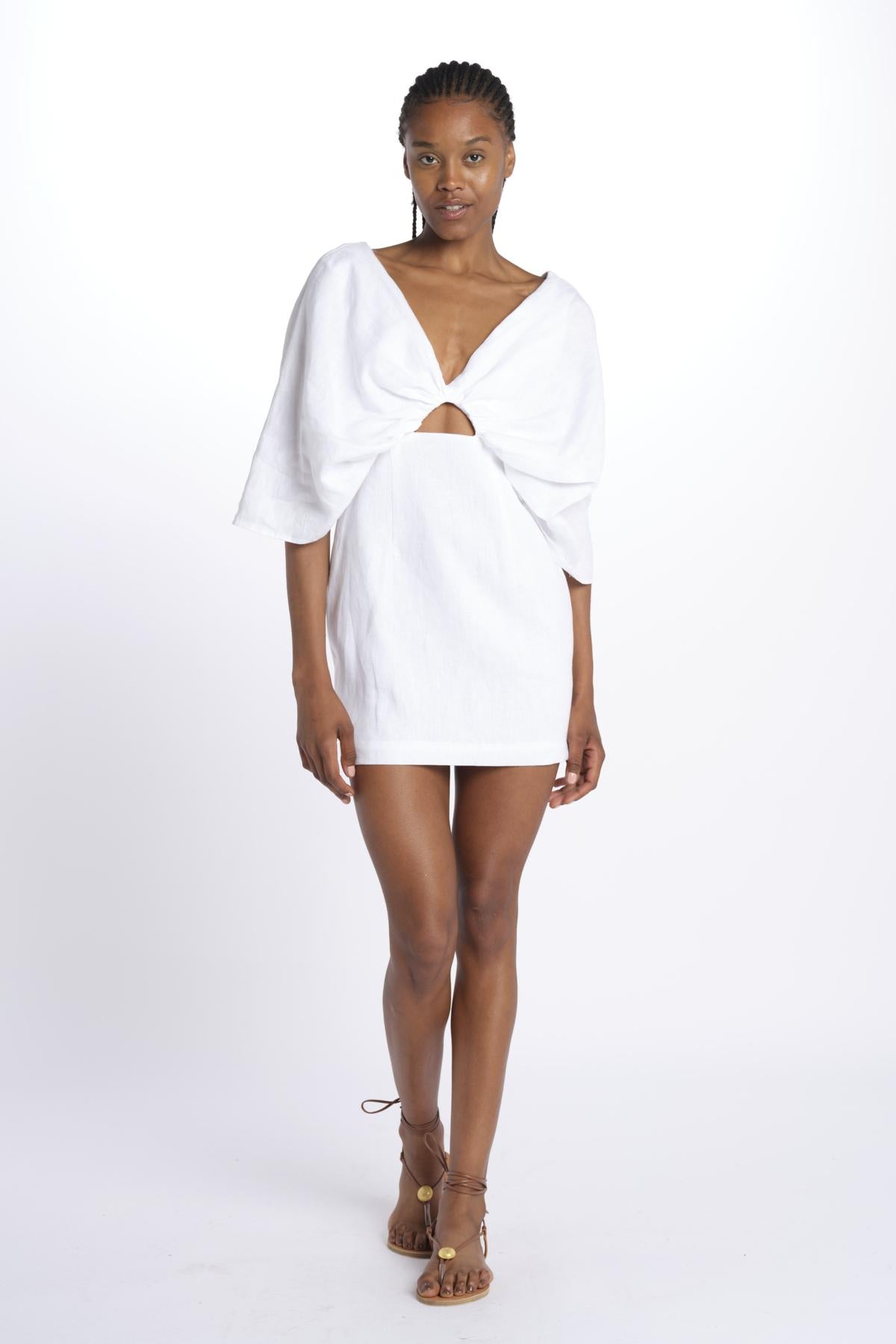DRESS HELLI mini abito con manica a sbuffo DRESS HELLI BIANCO inasami 