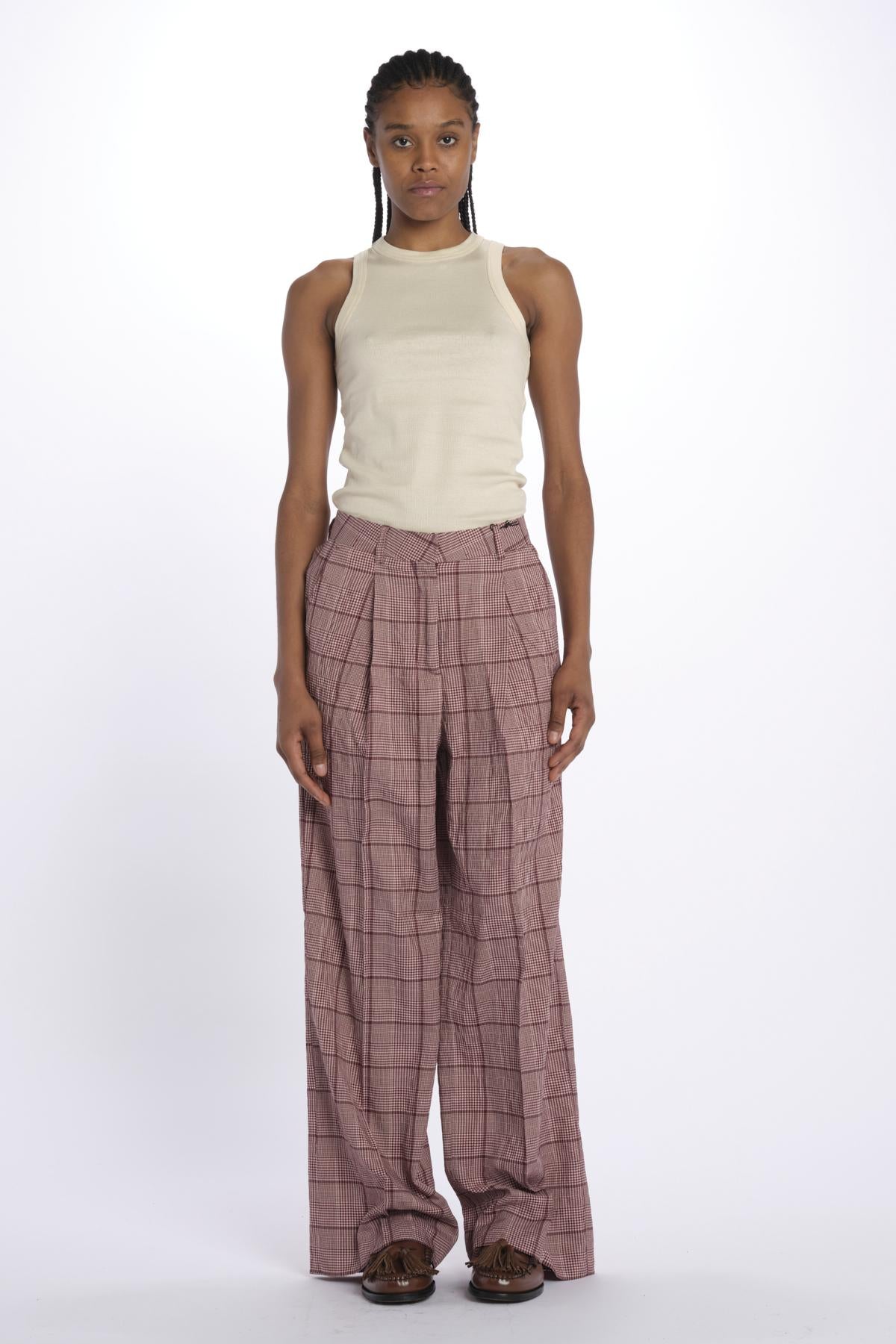 pantaloni seersucker principe di galles 179558 U106 scotch&soda 