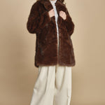 cappotto in ecofur. ANASTASIA MARRON giovanni paris 