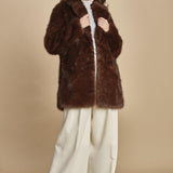 cappotto in ecofur. ANASTASIA MARRON giovanni paris 