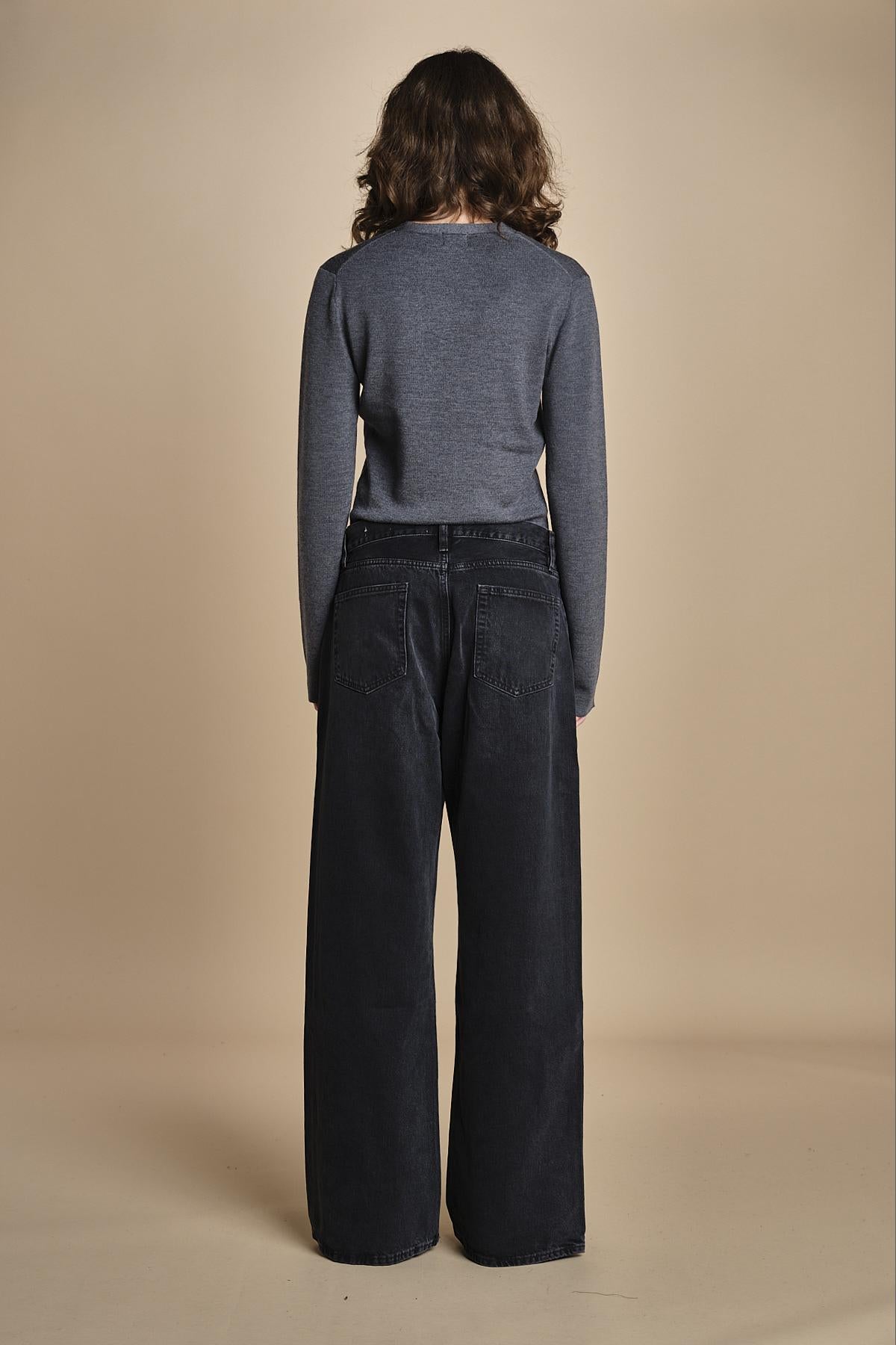 body scollo a v in merinos ANDERSON KNIT BODY GREY herskind 