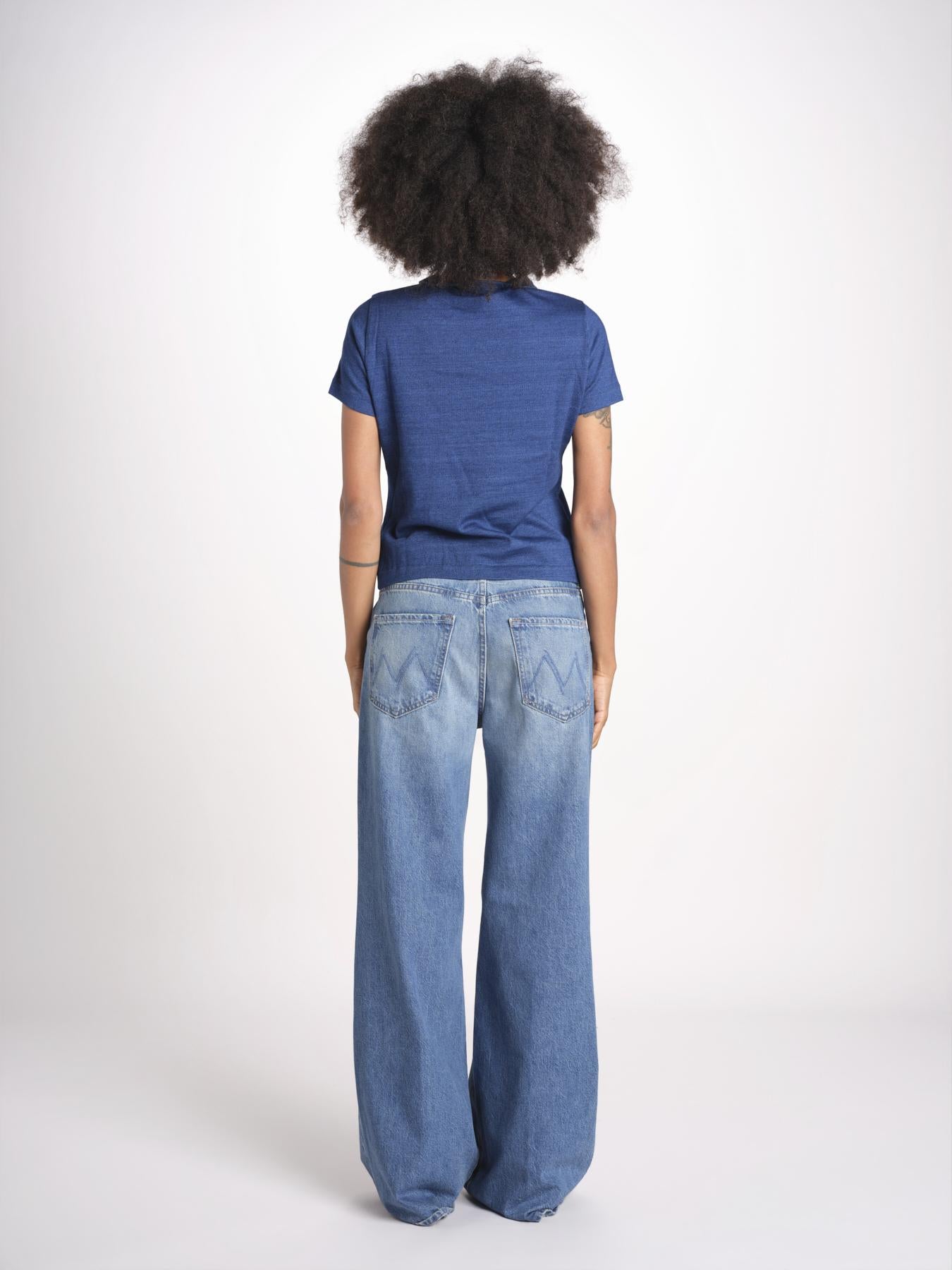 t-shirt girocollo manica corta in cotone organico WTEE03 520 INDIGO merz b 