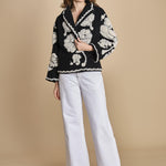 giacca jaquard a fiori FLORAL ARABESQUE 340230 CREAM farm rio 