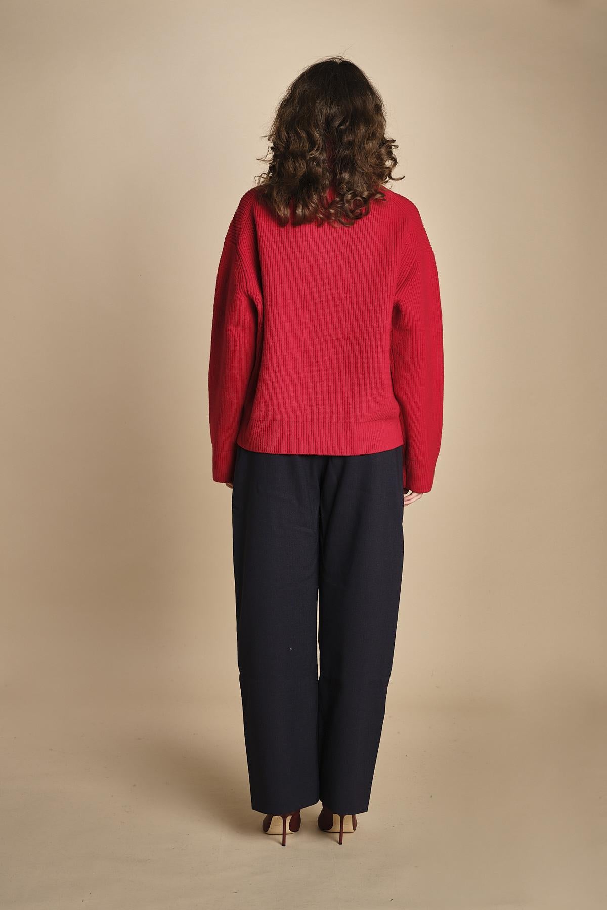 maglia a coste con la zip SANDOS CRIMSON studio nicholson 