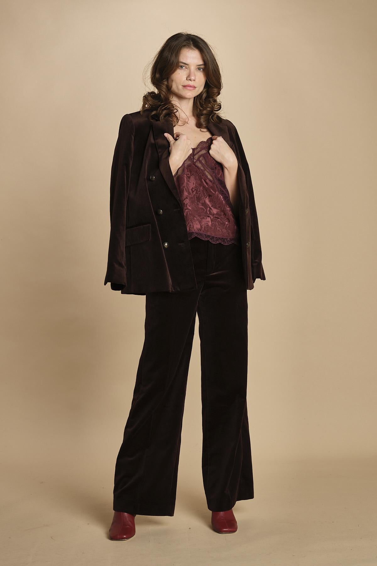 pantalone in velluto. WWPA01868 DARK CHOCOLATE 213 zadig & voltaire 