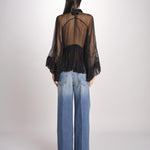 camicia over con pizzo DECCALA BLACK mes demoiselles 