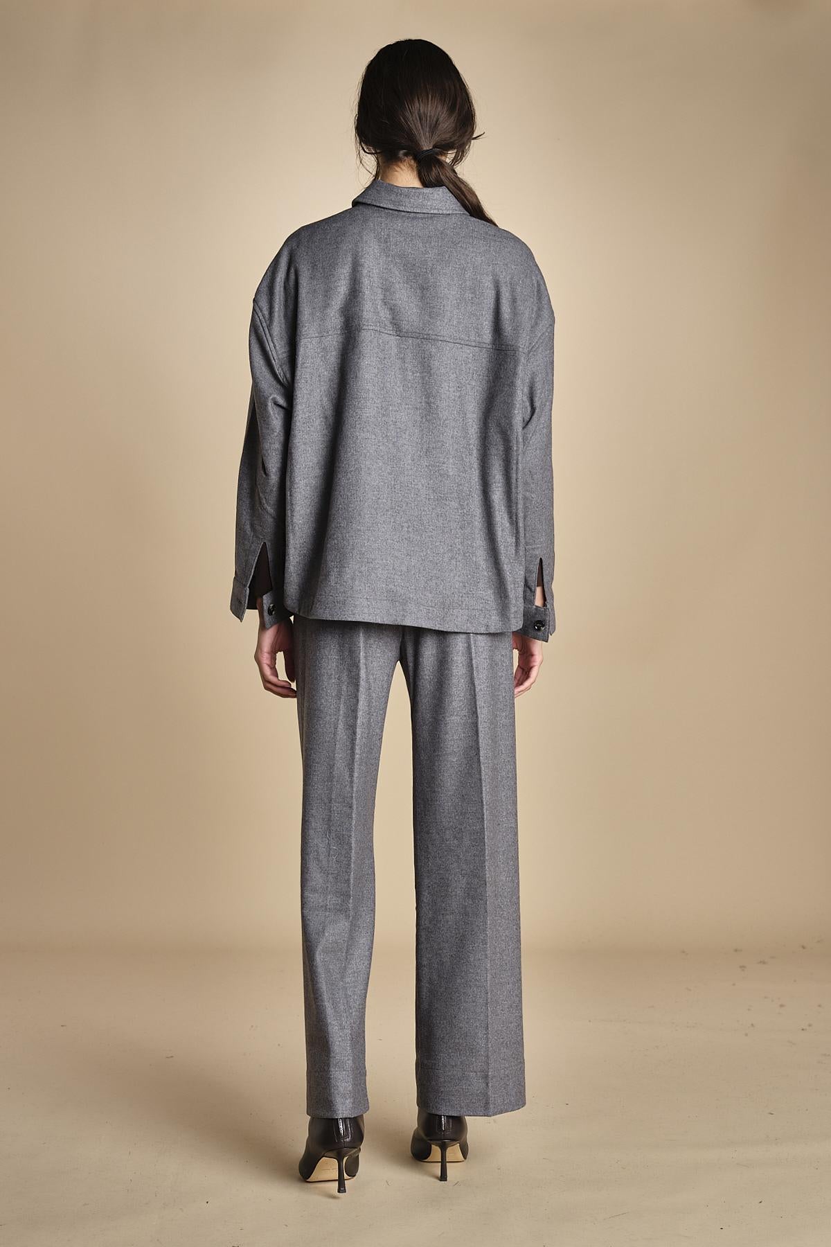 camicia in  flanella con tasche POLINE GREY true avenue 