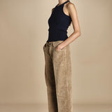 pantalone in velluto cropped ZELDA TOFEE true avenue 