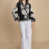 giacca jaquard a fiori FLORAL ARABESQUE 340230 CREAM farm rio 