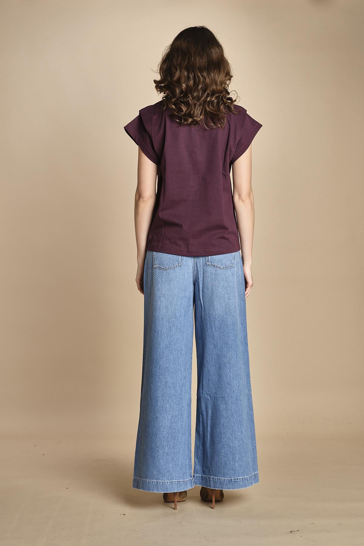 t-shirt con spallina PIO BORDEAUX ba&sh 