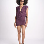miniabito senza maniche con spalline imbottite CANDICE SHEER MULBERRY amazuìn 