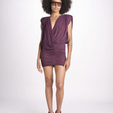 miniabito senza maniche con spalline imbottite CANDICE SHEER MULBERRY amazuìn 