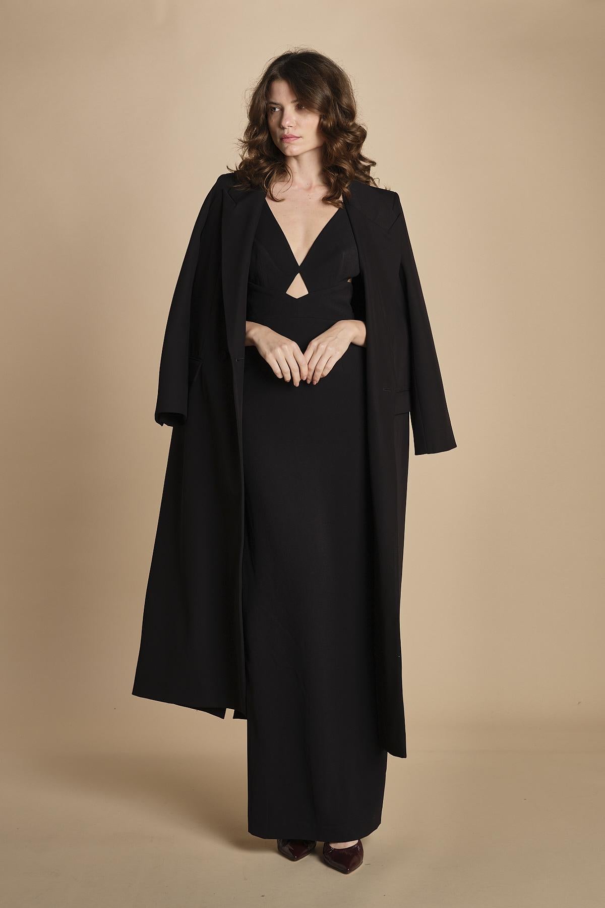 maxidress con spalline sottili incrociate MILLY BLACK solace 