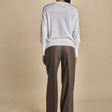 girocollo over in lana merino MIL LAU5BIS E14031 BIANCO milaura 